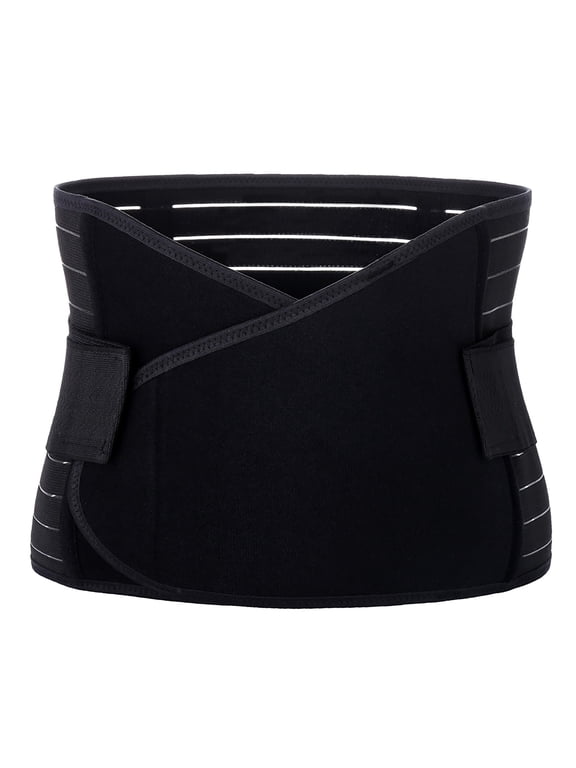 Postpartum Belly Band – Postpartum Belly Wrap, Abdominal Binder Post Surgery C-section Recovery Support Belt After Birth Brace, Slimming Girdles Black L