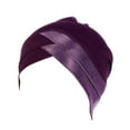 thumbnail image 1 of iHPH7 Pre Tied Head Scarf for Women Head Coverings for Women Head Wraps for Black Women Head Wraps for Cancer Patients Women Turban Head Wraps for Women, Purple One Size, 1 of 4