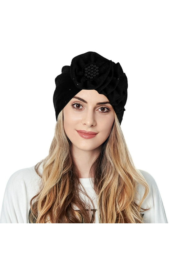 Pre Tied Head Scarf for Women Head Covers for Chemo Patients Hair Scarf Head Wraps for Black Women Head Wrap Scarf, Black One Size