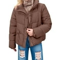 thumbnail image 1 of iHPH7 Puffer Jacket Hooded Puffer Jacket Women Warm Winter Coats for Women Warm Clothes for Women Long Winter Jackets for Women's Hooded Winter Coats Puffy Jackets Women Coffee XXL, 1 of 9