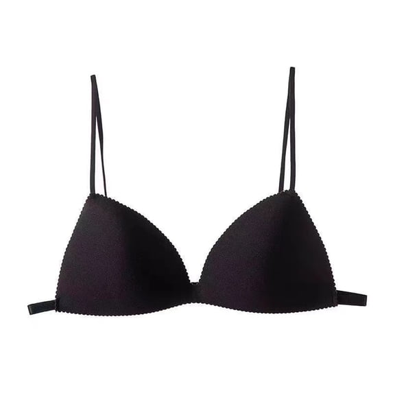 iHPH7 Push Up Bra V Neck Bra No Wire Everyday Bralettes Breathable Bras for Women with Support Full Coverage Comfortable Bras for Women Comfort Soft Black One Size