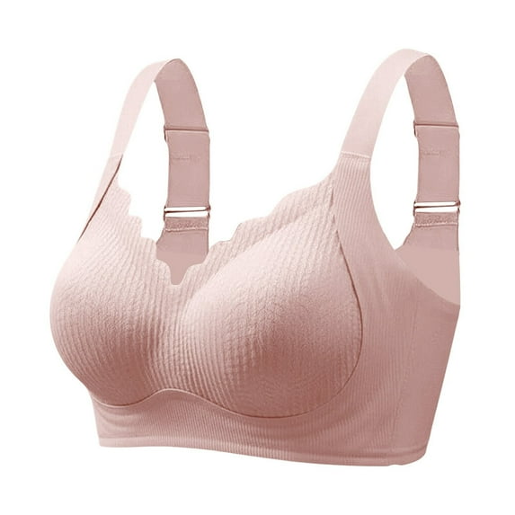 iHPH7 Pushup Bras for Women Padded Bras with Padding Bras for Women No Underwire Soft Wireless Bralette Supportive No Underwire Bras Everyday Bralettes Pink M