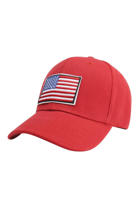 Running Accessories for Women Womens Baseball Caps American Flag Cap Plain Trucker Hat Athletic Hat, Red 1 One Size