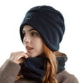 thumbnail image 1 of iHPH7 Russian Hat Winter Cap Winter Hats for Women Cold Weather Fuzzy Hat Warm Hats for Women Trapper Hat Fleece Hat Navy One Size, 1 of 3