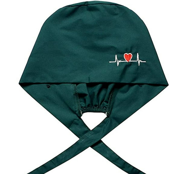 iHPH7 Scrub Cap Nursing Cap Nurse Caps for Women Ponytail Scrub Cap Nurse Hat, Green One Size