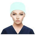 thumbnail image 1 of iHPH7 Scrub Cap Nursing Cap Nurse Hats for Women Scrub Silk Lined Scrub Caps Women Nurse Caps for Women, Light Green One Size, 1 of 6