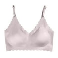 thumbnail image 1 of iHPH7 Seamless Push Up Bra Stretchy V Neck Bra Jelly Bras for Women Wireless Bras Push Up Bra with Padding Soft Wireless Bralette Seamless T-shirt Bras Pink XL, 1 of 4