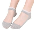 thumbnail image 1 of iHPH7 Sheer Socks Silk Socks Mesh Socks Comfortable Socks for Women Short Socks for Women Thin Socks Sheer Ankle Socks Women Gray One Size, 1 of 3