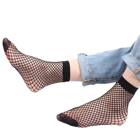 iHPH7 Sheer Socks Women Socks Ankle Mesh Socks for Women Sheer Ankle Socks Women Womens Socks Low Cut Stockings for Women See Through Socks Black One Size