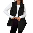 thumbnail image 1 of iHPH7 Sherpa Vest Plush Vest Fuzzy Vest Women Fleece Vest Women Fall Vest for Women Warm Vest for Women Casual Outerwear Black XL, 1 of 6