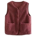 thumbnail image 1 of iHPH7 Sherpa Vest Winter Jackets for Women Fall Fashion Sherpa Fleece Vest Winter Coats for Women Fall Vest for Women's Outerwear Red 6XL, 1 of 6