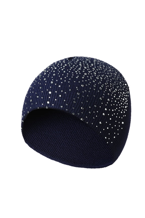 Ski Hat Cute Beanies for Women Knit Cap Beanies Y2k Knit Hat Watch Cap Wool Hats for Men Navy One Size