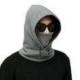 thumbnail image 1 of iHPH7 Ski Mask Hooded Scarf Winter Hat Winter Scarf Windproof Scarf Hats Neck Warmer One Piece Cold Scarf Hats Dark Gray One Size, 1 of 7