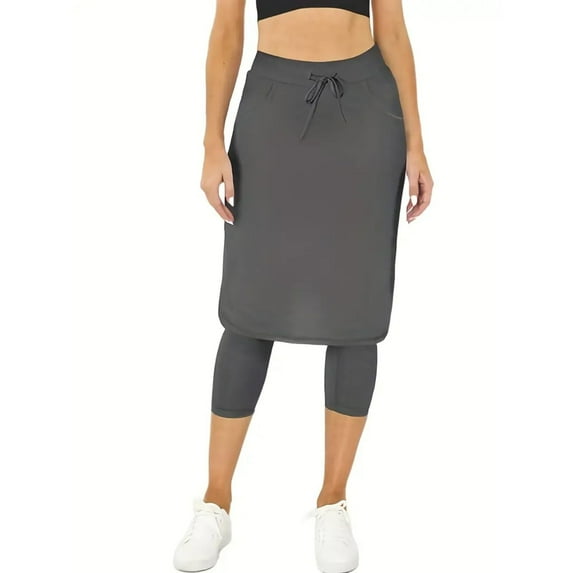 iHPH7 Skirted Leggings Skirt Leggings for Women Tummy Control Leggings for Women Skirted Leggings for Women Skirt with Leggings Tennis Skirt with Leggings Yoga Leggings for Women Gray M