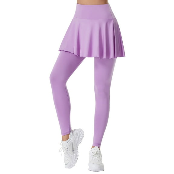 iHPH7 Skirted Leggings Tennis Skirts for Women Athletic Leggings for Women Skirted Leggings for Women Yoga Leggings for Women Workout Leggings for Women Athletic Skirt with Leggings Purple XL