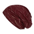 thumbnail image 1 of iHPH7 Slouchy Beanie Cancer Headwear for Women Chemo Cotton Hat Cotton Cap Winter Accessories for Women Beanie Hats for Men Beanie Hats for Women Wine Red One Size, 1 of 1