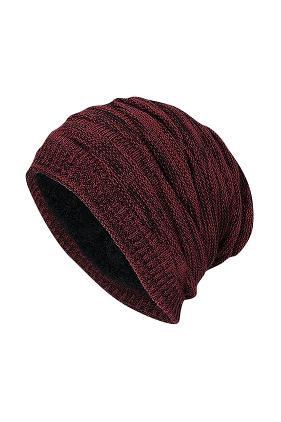 Slouchy Beanie Knitted Beanie Knit Skull Cap Beanie Hats for Men Beanie for Men Warm Beanie Knit Slouchy Beanie Wine One Size