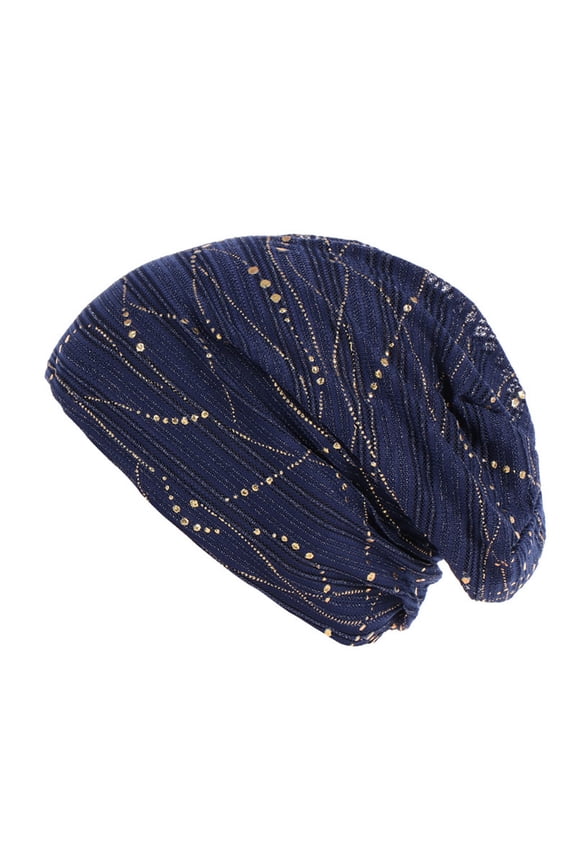 Slouchy Beanie Winter Caps for Women Slouchy Cap Cotton Beanie Cotton Hat Warm Beanie Hats for Women Navy One Size