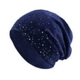 thumbnail image 1 of iHPH7 Slouchy Beanie Y2k Beanie Fleece Hat Warm Slouchy Beanie Hat Slouchy Cap Skull Cap Beanie Winter Warm Hats Navy A, 1 of 2