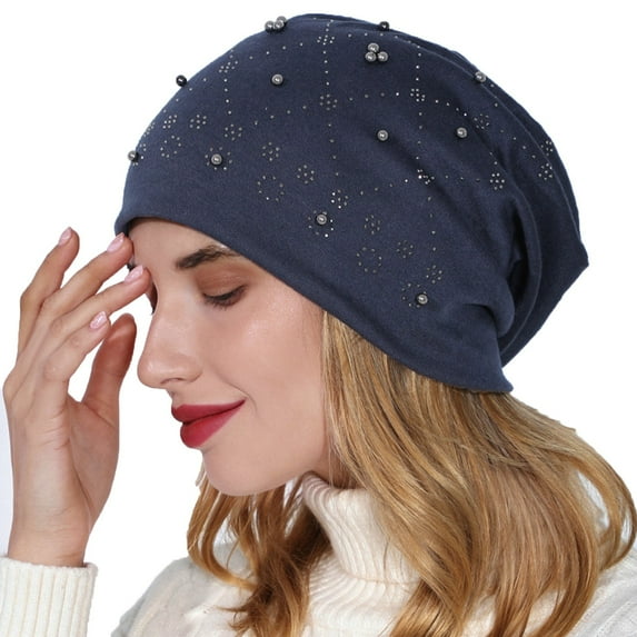 iHPH7 Slouchy Beanie for Women Beanie Hats for Men Winter Beanies for Women Skull Beanie Hats for Women Wool Hat Winter Hats for Women Navy One Size