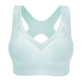 thumbnail image 1 of iHPH7 Sport Bras for Women Wirefree Yoga Bra High Impact Sports Bras for Women Stretchy Adjustable Straps Workout Running Gym Seamless Bras for Women Light Blue M, 1 of 6