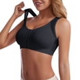 thumbnail image 1 of iHPH7 Sports Bra High Impact Front Closure Wirefree Padded Breathable Mesh Workout Yoga Gym Activewear Post Surgery Comfort Athletic Bra Black 3XL, 1 of 4