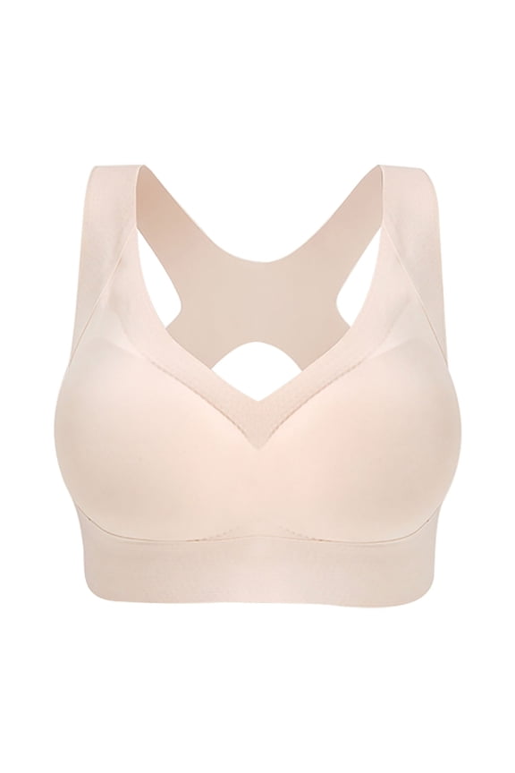 Sports Bra Push Up Bra Seamless Bras for Women High Support Yoga Workout Top Wirefree Yoga Bra Bralettes for Women Workout Running Gym Beige XXL