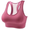 thumbnail image 1 of iHPH7 Sports Bra for Women Racerback Push Up Padded Workout Crop Tops Medium Support Yoga Bralette Athletic Fitness Gym Running Seamless Exercise Bra Activewear Hot Pink S, 1 of 6