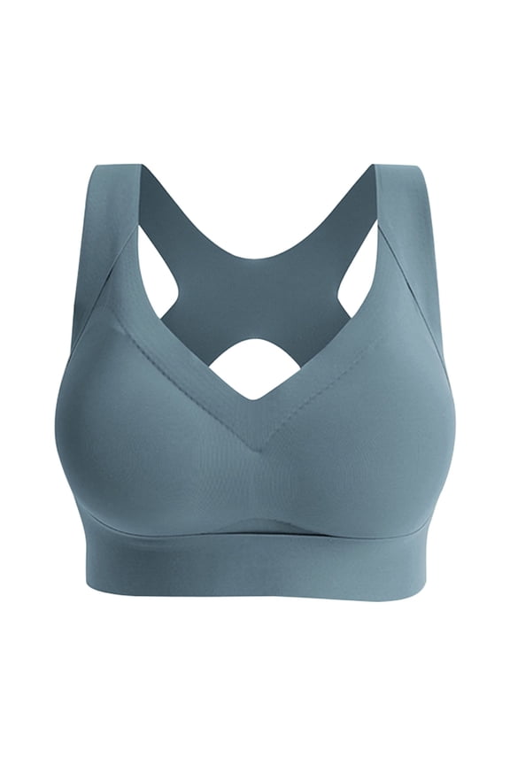 Sports Bras for Women Adjustable Straps No Underwire Criss Cross Back Bralettes for Women Workout Bras for Women Full Coverage Wirefree Yoga Bra Blue L