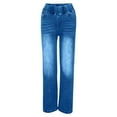 thumbnail image 1 of iHPH7 Straight Leg Jeans for Women, High Waisted Jeans for Women, Tummy Control Jeans for Women, Elastic Waist Jeans for Women, Stretchy Jeans for Women, Blue XL, 1 of 2