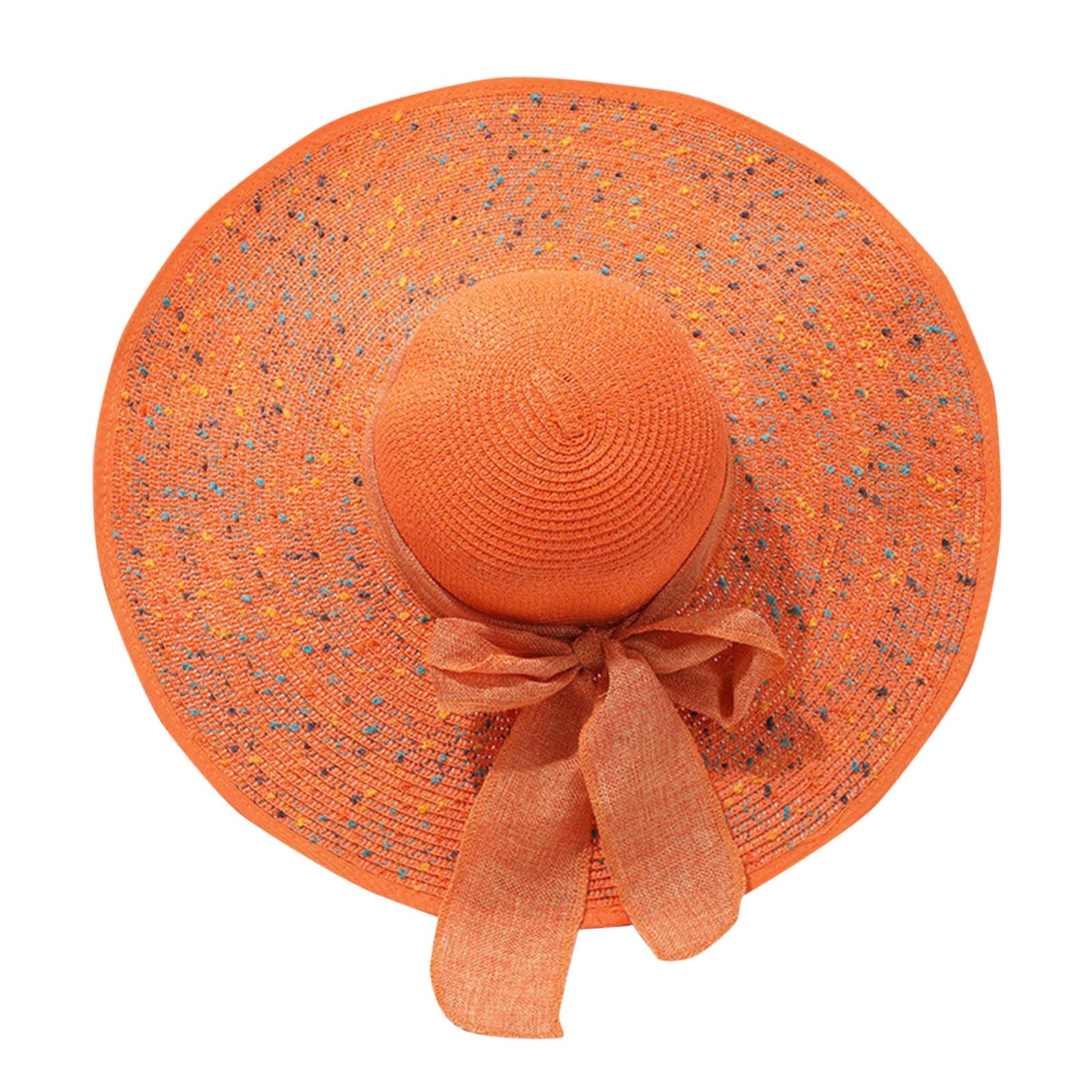 NEW AVENUE ZOE women\'s sunny days floppy stripe hat in orange multi Aimee Rollable Straw Floppy Hat | Chin | Eric Javits main image 2