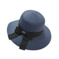 thumbnail image 1 of iHPH7 Straw Bucket Hat Beach Hats for Women Packable Straw Hat for Women Wide Brim Straw Hat Wide Brim Hats for Women, Navy One Size, 1 of 5