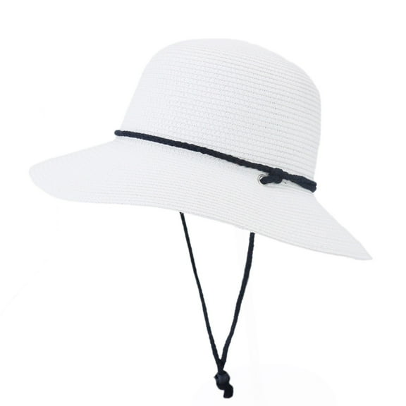 iHPH7 Straw Hats for Women Beach Wide Brim Sun Hat Straw Sun Hats for Women Straw Sun Hat Uv Protection Sun Hats for Women, White One Size