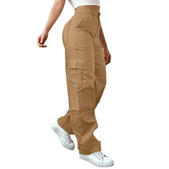 iHPH7 Stretchy Work Pants for Women Trousers Pants for Women High Waisted Pants for Women Work Pants Women Long Trousers Sweatpants Women Womens Cargo Pants Khaki 4XL