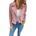 thumbnail image 1 of iHPH7 Suede Jacket Women Going Out Jackets for Women Cropped Jacket Women's Outerwear Zip Up Jacket Fall Jacket Womens Jackets Casual Pink XL, 1 of 5
