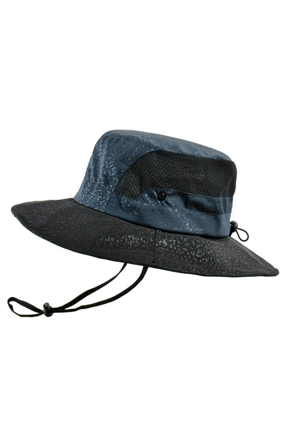 Sun Hat Hiking Hats for Men Boonie Hats Wide Brim Hat Sun Protection Hat, Black One Size