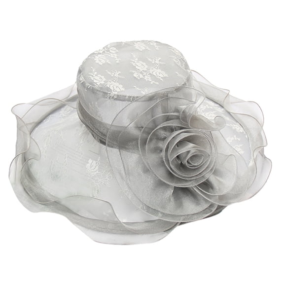 iHPH7 Tea Party Hats for Women Sun Protection Hat Beach Hats for Women Bucket Hats for Woman Dress Hats for Women, Gray One Size