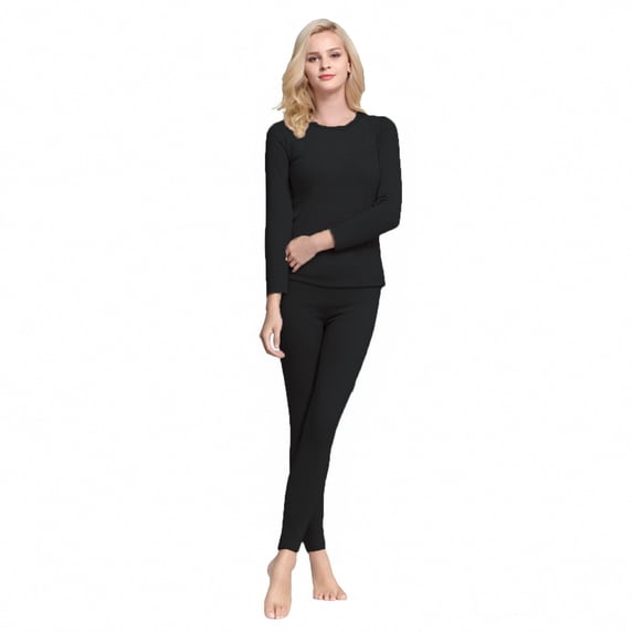 iHPH7 Thermal Underwear for Women Winter Clothing for Women Long Underwear Women Long Sleeve Shirt Leggings for Cold Weather Lounge Sets for Women, Black 6XL