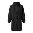 thumbnail image 1 of iHPH7 Trench Coat Women Long Rain Coats for Women Lightweight Rain Jacket Women Light Rain Jacket Women Travel Rain Coats for Women Packable Waterproof Rain Jacket Women Black XXL, 1 of 9