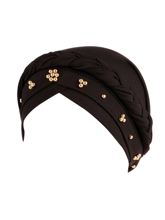 Turban Head Wraps for Women Turban Headbands for Women Hair Accessories for Women Pre Tied Head Scarf for Women Head Wrap Scarf, Black One Size
