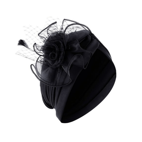 iHPH7 Turban Head Wraps for Women Turbans for Women Turban Headbands for Women Head Coverings for Women Hair Turban, Black One Size