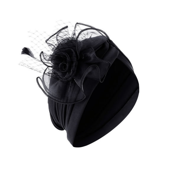 iHPH7 Turban Head Wraps for Women Turbans for Women Turban Headbands for Women Head Coverings for Women Hair Turban, Black One Size