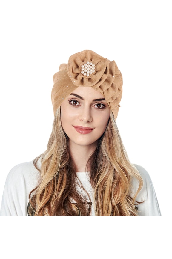 Turban Headbands for Women Hair Turban Head Coverings for Women Chemo Head Covers for Chemo Patients Cancer Hats for Women Chemo, Khaki One Size