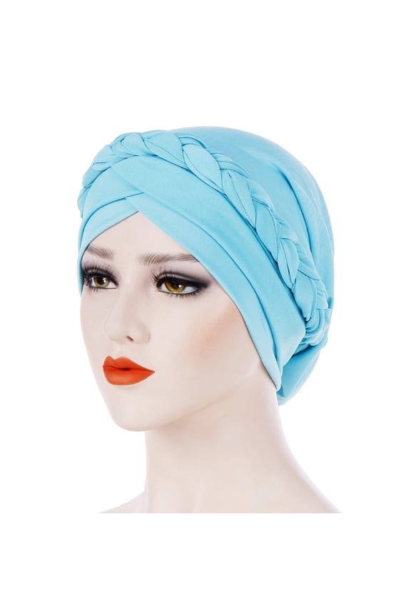 Turban Headbands for Women Turban Head Wraps for Women Head Wrap Scarf Head Coverings for Women Cancer Head Wraps for Women, Sky Blue One Size