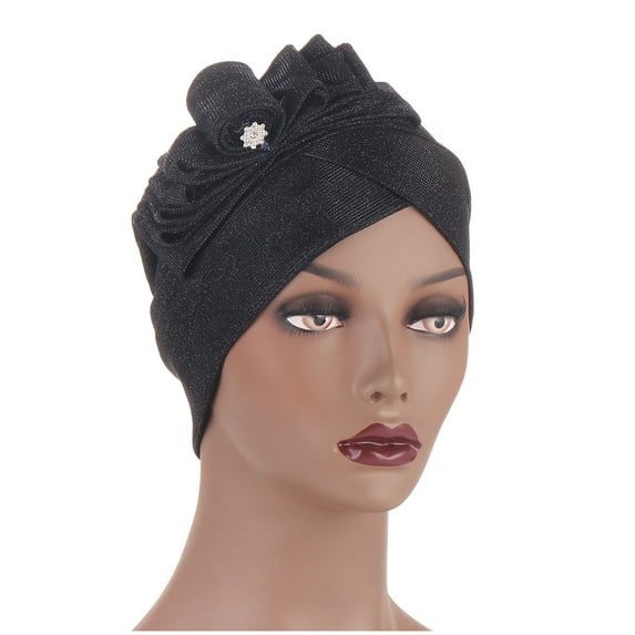 iHPH7 Turbans for Women Head Coverings for Women Scarf for Women Head Wrap Turbans for Women with Cancer Head Wraps for Women, Black One Size