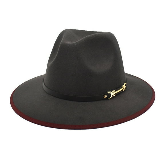 iHPH7 Vintage Fedora Hats for Men Panama Fedora Hats for Men Church Hats for Women Dress Hats for Men Packable Fedora Hats for Women, Dark Gray One Size