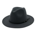 thumbnail image 1 of iHPH7 Vintage Fedora Hats for Men Packable Fedora Hats for Women Dress Hats for Men Panama Hats for Women Dress Hats for Women, Dark Gray One Size, 1 of 1