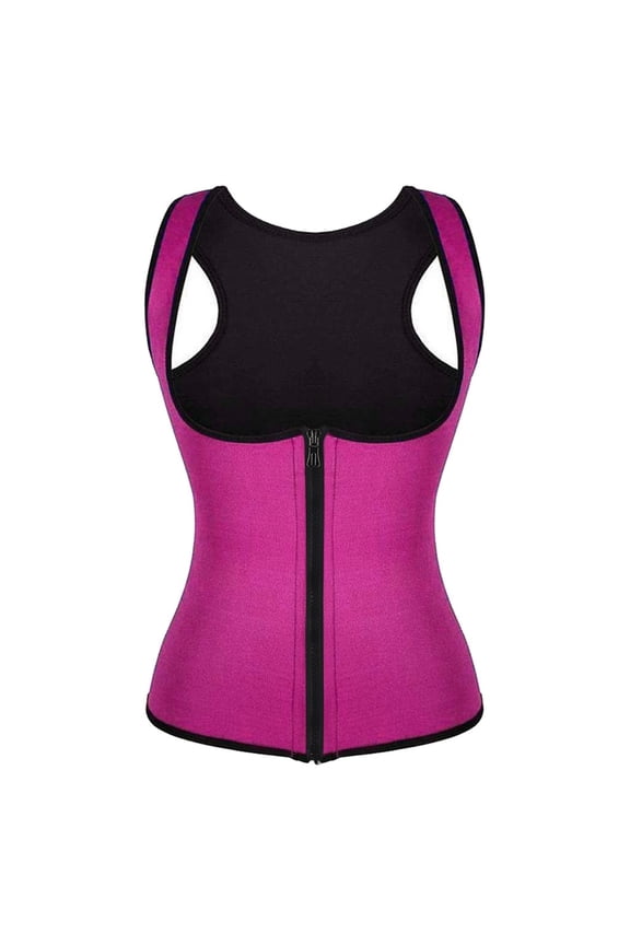 Waist Trainer for Women Corset Shapewear with Zipper Women's Waist Cincher Tank Tops Hot Pink M