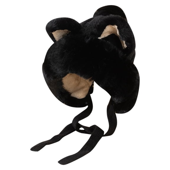 iHPH7 Warm Beanie Winter Accessories for Women Winter Beanie Fluffy Hat Fuzzy Beanie Winter Caps for Women Winter Hats for Women Cold Weather Black One Size