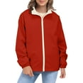 thumbnail image 1 of iHPH7 Waterproof Jackets for Women Softshell Jacket Womens Raincoats Waterproof with Hood Fall Fashion Hooded Jacket Women Soft Shell Jackets Womens Active Wear Jackets for Woman Red 3XL, 1 of 9